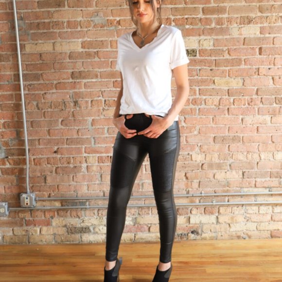 NWT Vegan leather skinny moto pants - Picture 9 of 10
